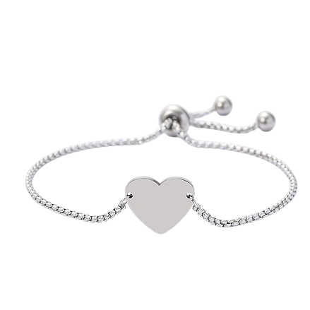 Pulsera Corazón Personalizable en Acero Inoxidable Grabado Láser♥️