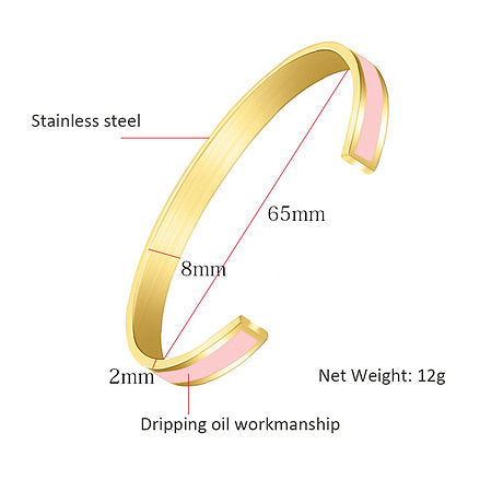 Pulsera Elegante de acero inoxidable con Borde Dorado Grabado a Laser♥️