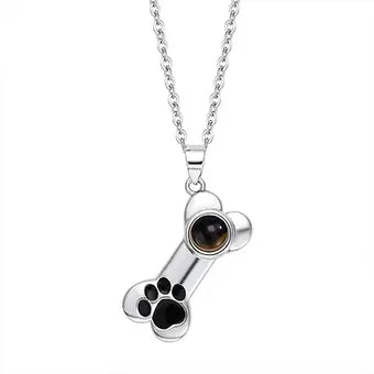 Collar y Dije de Hueso con Huellita