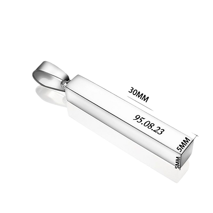 Collar de barra de Acero inoxidable Grabado a Laser ♥️