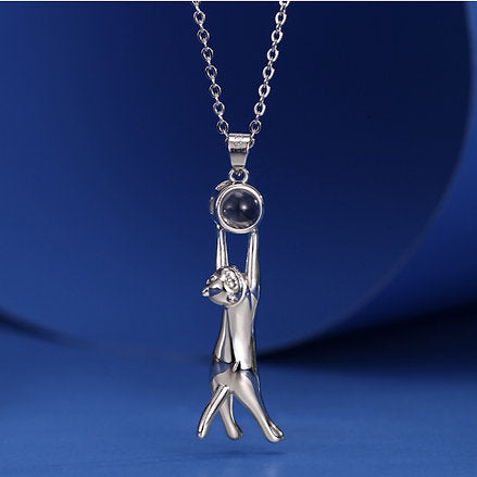 Collar y Dije de Gatito Colgando personalizado con Foto♥️