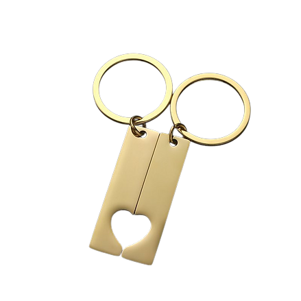 Par Llavero de pareja Corazón en Partes con Grabado a Laser ♥️