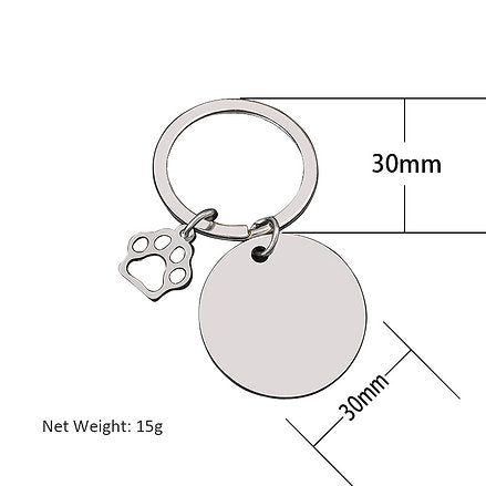 Llavero Huella Conmemorativo en Acero Inoxidable Grabado Láser Personalizado🐕