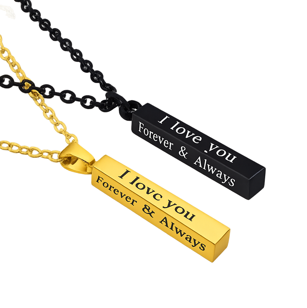 Collar de barra de Acero inoxidable Grabado a Laser ♥️